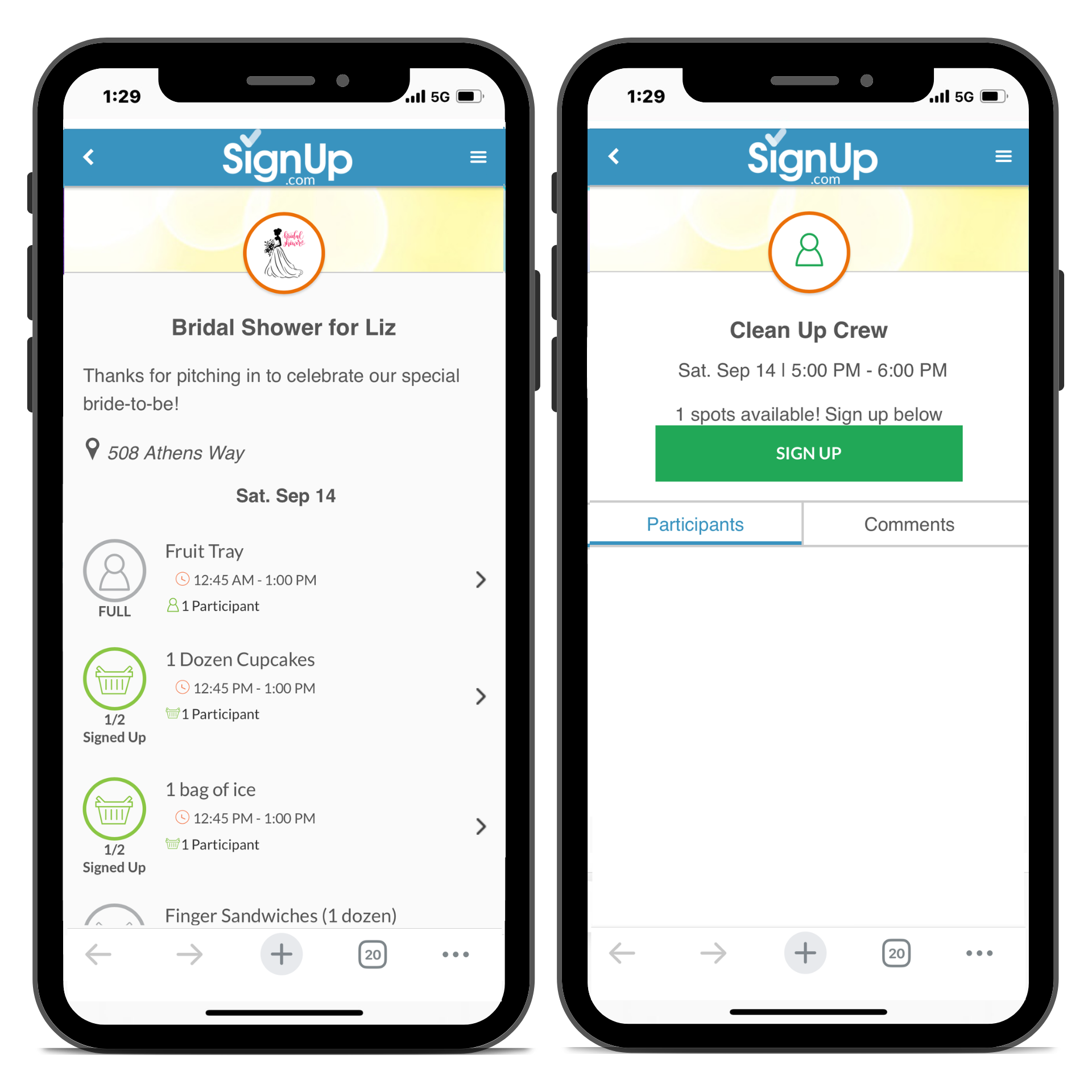 free online baby shower SignUp