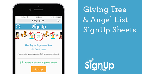 giving tree angel tree signups for schools churches and