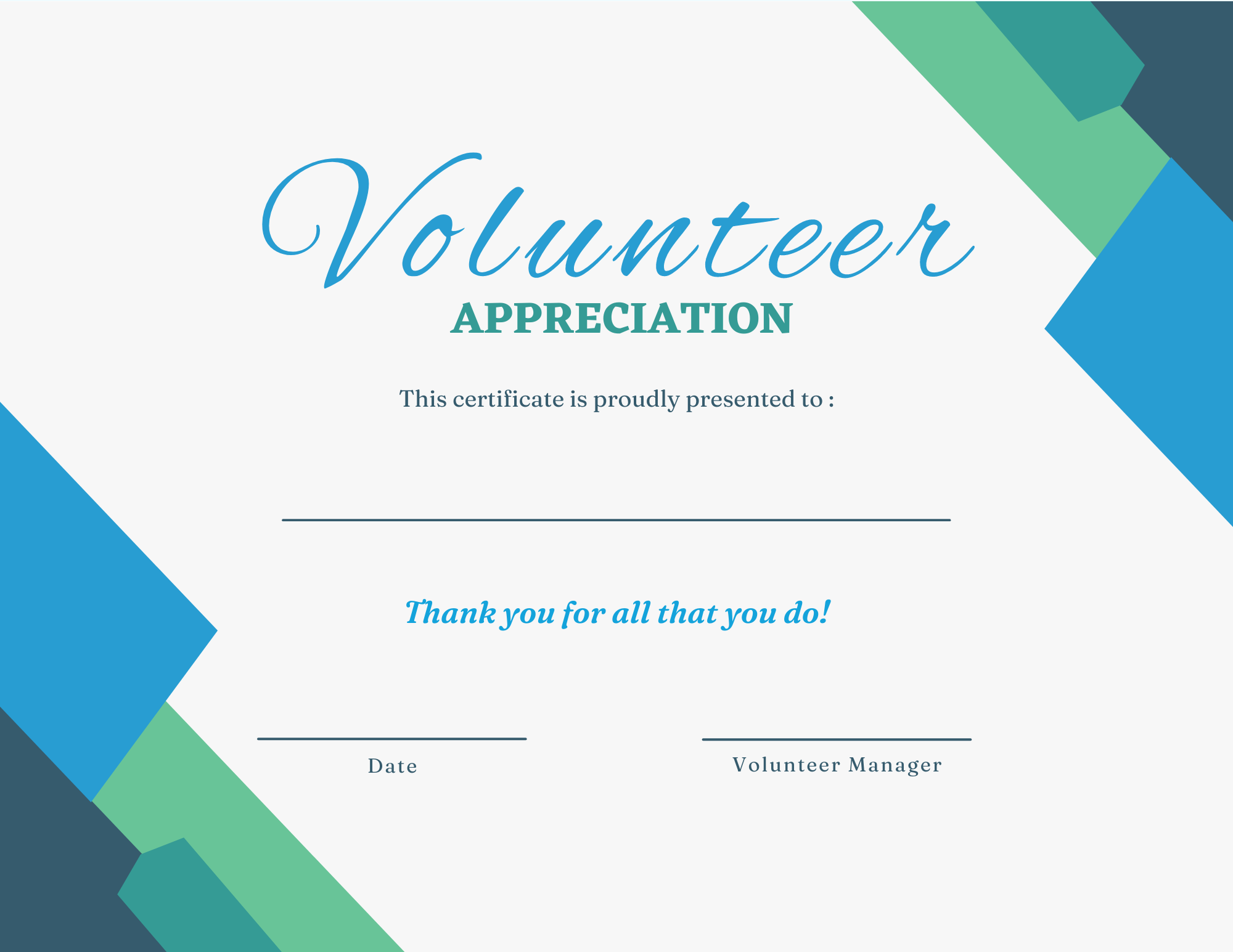 Printable Certificates for Volunteer Appreciation | SignUp.com
